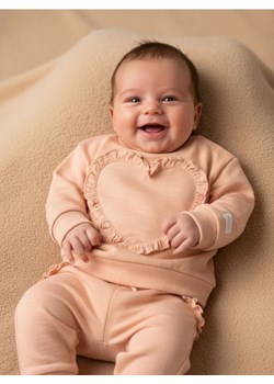 Sinsay - Komplet dzianinowy z ozdobnymi falbankami - różowy ze sklepu Sinsay w kategorii Komplety niemowlęce - zdjęcie 187615431