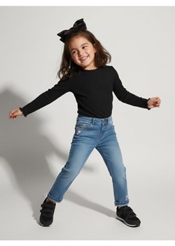 Sinsay - Jeansy straight z efektem sprania - niebieski ze sklepu Sinsay w kategorii Spodnie dziewczęce - zdjęcie 187615491