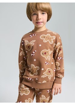 Sinsay - Bluza crewneck z motywem świątecznym - brązowy ze sklepu Sinsay w kategorii Bluzy chłopięce - zdjęcie 187615510