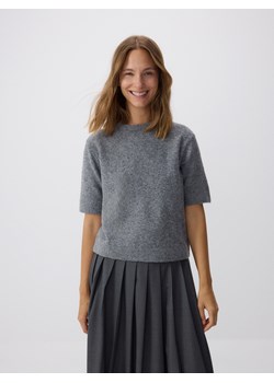 Reserved - Sweter z krótkimi rękawami - szary ze sklepu Reserved w kategorii Swetry damskie - zdjęcie 187616671