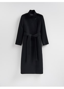 Reserved - Płaszcz z dodatkiem wełny - czarny ze sklepu Reserved w kategorii Płaszcze damskie - zdjęcie 187616714