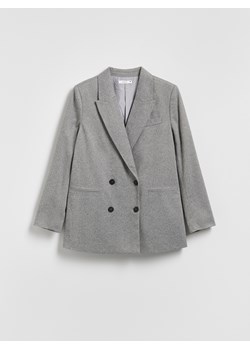 Reserved - Dwurzędowa marynarka w jodełkę - ciemnoszary ze sklepu Reserved w kategorii Marynarki damskie - zdjęcie 187616752