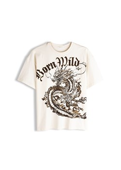 GATE Bawełniana koszulka z nadrukiem 34 ze sklepu gateshop w kategorii Bluzki damskie - zdjęcie 187616880