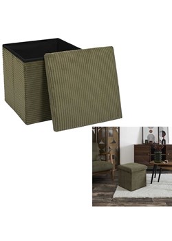 THE HOME DECO FACTORY Puf w kolorze khaki - 38 x 38 x 38 cm ze sklepu Limango Polska w kategorii Pufy i siedziska - zdjęcie 187617434