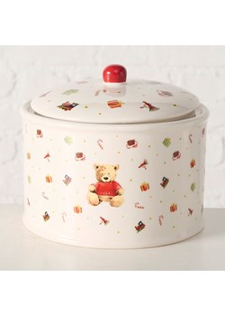 Boltze Pojemnik &quot;Bailey&quot; w kolorze biało-jasnobrązowo-czerwonym - wys. 15 x Ø 18 cm ze sklepu Limango Polska w kategorii Pojemniki kuchenne - zdjęcie 187617480