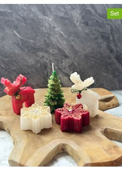 ABERTO DESIGN Świece (5 szt.) w kolorze kremowo-zielono-czerwonym ze sklepu Limango Polska w kategorii Świece i dyfuzory - zdjęcie 187617684