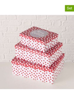 Boltze Pudełka prezentowe (3 szt.) &quot;Dotta&quot; w kolorze czerwono-białym ze sklepu Limango Polska w kategorii Akcesoria i przechowywanie - zdjęcie 187618121