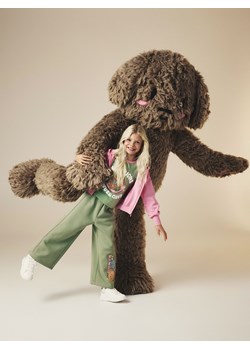 Reserved - Bawełniany t-shirt z nadrukiem Boffie & Poko - oliwkowy ze sklepu Reserved w kategorii Bluzki dziewczęce - zdjęcie 187618410