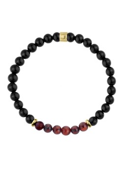 Bransoleta męska z koniakowym bursztynem i czarnym turmalinem naturalne kamienie ze sklepu manoki.pl w kategorii Bransolety - zdjęcie 187618833