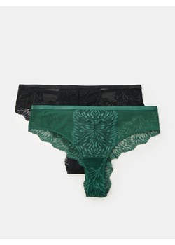 Sinsay - Brazyliany z elastycznej koronki i siateczki 2 pack - zielony ze sklepu Sinsay w kategorii Majtki damskie - zdjęcie 187619524