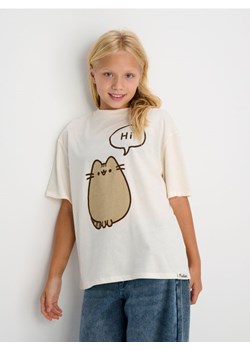 Sinsay - Bawełniana koszulka z krótkim rękawem Pusheen the Cat - kremowy ze sklepu Sinsay w kategorii Bluzki dziewczęce - zdjęcie 187619544