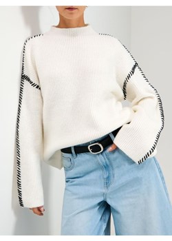 Sinsay - Prążkowany sweter - biały ze sklepu Sinsay w kategorii Swetry damskie - zdjęcie 187619561