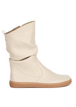 Buty Damskie botki BAREFOOT skórzane ocieplane Freja polskie beżowe licowe ze sklepu butyolivier w kategorii Półbuty damskie - zdjęcie 187619572