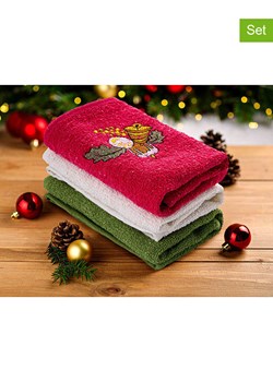 Colourful Cotton Ręczniki (3 szt.) w kolorze biało-czerwono-zielonym do rąk ze sklepu Limango Polska w kategorii Ręczniki - zdjęcie 187620123