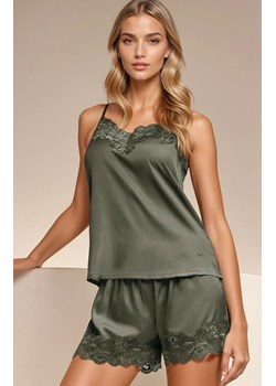 Satynowa piżama damska szmaragdowa 1818 Saten, Kolor szmaragdowy, Rozmiar S, Lormar ze sklepu Intymna w kategorii Piżamy damskie - zdjęcie 187621190