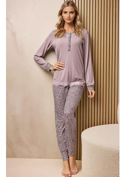 Piżama damska z długim rękawem i długimi spodniami 3807 Day, Kolor taupe, Rozmiar S, Lormar ze sklepu Intymna w kategorii Piżamy damskie - zdjęcie 187621191