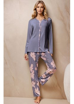 Rozpinana piżama damska 3827 Garden, Kolor szary-wzór, Rozmiar M, Lormar ze sklepu Intymna w kategorii Piżamy damskie - zdjęcie 187621193