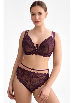 Koronkowe figi z wysokim stanem śliwkowe Maribel C125, Kolor śliwkowy, Rozmiar L, Ewa Bien ze sklepu Intymna w kategorii Majtki damskie - zdjęcie 187621413