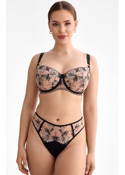 Biustonosz miękki soft balconette beżowo-czarny Salma B139, Kolor beżowo-czarny, Rozmiar 65E, Ewa Bien ze sklepu Intymna w kategorii Biustonosze - zdjęcie 187621443