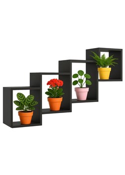 Czarna wisząca półka na kwiaty Z3-F38 ze sklepu Edinos.pl w kategorii Półki - zdjęcie 187621740