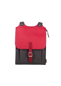popielato czerwony plecak skórzany Bookpack ze sklepu Słoń Torbalski w kategorii Plecaki - zdjęcie 187623154