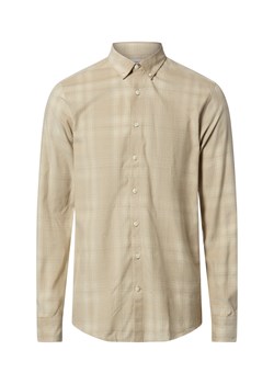 Lindbergh Męska koszula sztruksowa Mężczyźni Comfort Fit Bawełna beżowy w kratkę ze sklepu vangraaf w kategorii Koszule męskie - zdjęcie 187623202