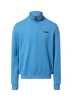 Napapijri Bluza męska - pudełko B-small Mężczyźni Bawełna niebieski jednolity ze sklepu vangraaf w kategorii Bluzy męskie - zdjęcie 187623204