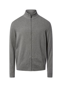 Nils Sundström Męski kardigan Mężczyźni Bawełna szary jednolity ze sklepu vangraaf w kategorii Swetry męskie - zdjęcie 187623210