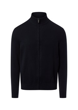 Nils Sundström Męski kardigan Mężczyźni Bawełna granatowy jednolity ze sklepu vangraaf w kategorii Swetry męskie - zdjęcie 187623211