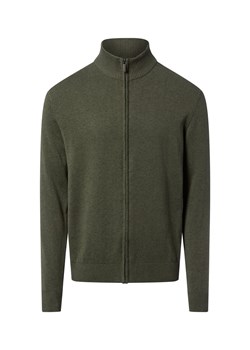 Nils Sundström Męski kardigan Mężczyźni Bawełna trzcinowy jednolity ze sklepu vangraaf w kategorii Swetry męskie - zdjęcie 187623213