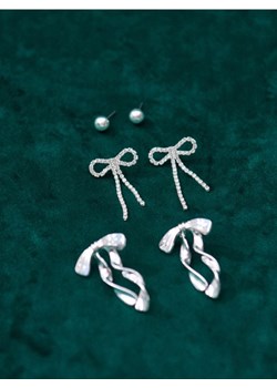 Sinsay - Kolczyki z błyszczącym wykończeniem 3 pack - srebrny ze sklepu Sinsay w kategorii Kolczyki - zdjęcie 187623591