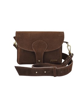 Zamszowa listonoszka na szerokim pasku - Brązowa ze sklepu butyolivier w kategorii Listonoszki - zdjęcie 187623834