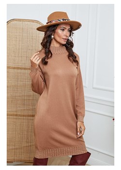 So Cachemire Sukienka dzianinowa &quot;Linoa&quot; w kolorze jasnobrązowym ze sklepu Limango Polska w kategorii Sukienki - zdjęcie 187625133