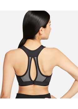 Damski regulowany stanik sportowy z miękkimi miseczkami Nike Swoosh High Support - Czerń ze sklepu Nike poland w kategorii Biustonosze - zdjęcie 187625811