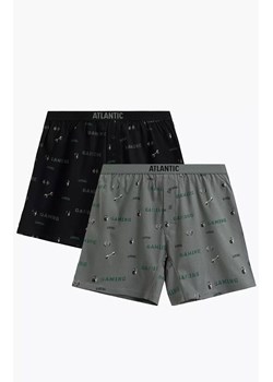 Atlantic 2-pack bokserki męskie luźne 2MBX-084-CZA/KHAJ, Kolor czarny-khaki, Rozmiar S, ATLANTIC ze sklepu Primodo w kategorii Majtki męskie - zdjęcie 187625990