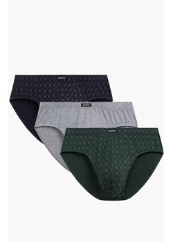 3-pack slipy męskie Classic 3MP-205-GRA/SZM/ZIEC, Kolor granatowo-szaro-zielony, Rozmiar L, ATLANTIC ze sklepu Primodo w kategorii Majtki męskie - zdjęcie 187626001