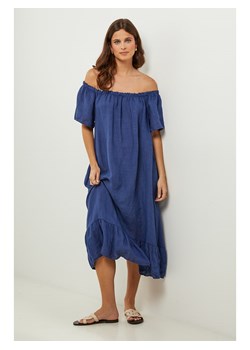 Lin Passion Lniana sukienka w kolorze granatowym ze sklepu Limango Polska w kategorii Sukienki - zdjęcie 187627133