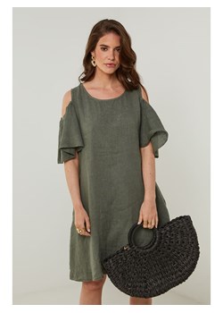 Rodier Lin Lniana sukienka w kolorze khaki ze sklepu Limango Polska w kategorii Sukienki - zdjęcie 187627370