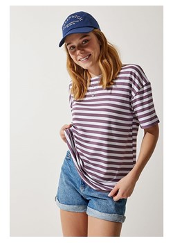 Happiness Istanbul Koszulka w kolorze biało-fioletowym ze sklepu Limango Polska w kategorii Bluzki damskie - zdjęcie 187628483