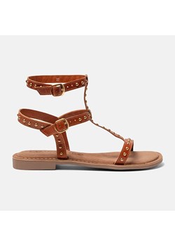 Lazamani Skórzane sandały w kolorze jasnobrązowym ze sklepu Limango Polska w kategorii Sandały damskie - zdjęcie 187628850