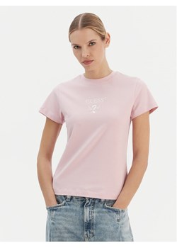 Guess T-Shirt V4YI21 KCDH1 Różowy Regular Fit ze sklepu MODIVO w kategorii Bluzki damskie - zdjęcie 187630132