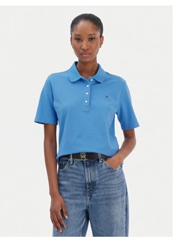 Tommy Hilfiger Polo 1985 WW0WW43224 Niebieski Regular Fit ze sklepu MODIVO w kategorii Bluzki damskie - zdjęcie 187630152