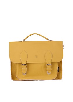 żółta torba skórzana na ramię i do ręki listonoszka Dalia ze sklepu Słoń Torbalski w kategorii Listonoszki - zdjęcie 187630431