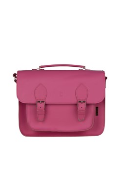 różowa  torba skórzana na ramię i do ręki listonoszka Dalia ze sklepu Słoń Torbalski w kategorii Listonoszki - zdjęcie 187630433