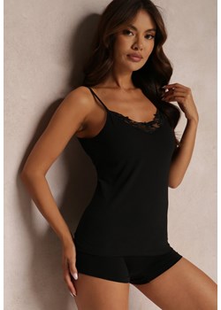 Czarny Top Bawełniany Richard ze sklepu renee.pl w kategorii Bluzki damskie - zdjęcie 187630694