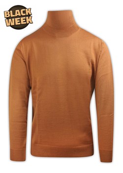 Golf Klasyczny, Karmelowy, Wełna Merynosa, Elegancki -MM Classic- Męski SWMMGOLFkarmel ze sklepu JegoSzafa.pl w kategorii Swetry męskie - zdjęcie 187630960