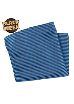 Poszetka, Niebiesko-Czarna w Paski, Prążki, Męska, Elegancka -HIS STORY POSZHSTR0024 ze sklepu JegoSzafa.pl w kategorii Poszetki i butonierki - zdjęcie 187630990