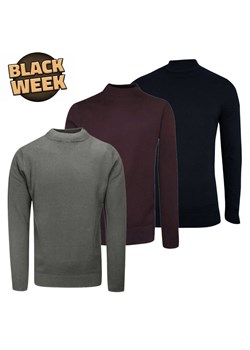 Zestaw 3 Półgolfów - Brave Soul - Granat, Bordo, Popiel SWBRSturtleZESTAW1 ze sklepu JegoSzafa.pl w kategorii Swetry męskie - zdjęcie 187631000
