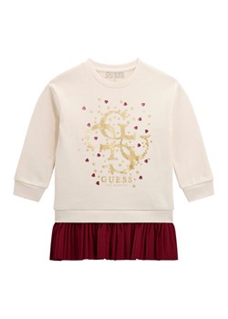 Guess Sukienka dzianinowa K5BK07 KAD74 Écru Regular Fit ze sklepu MODIVO w kategorii Sukienki dziewczęce - zdjęcie 187631264