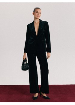 Mohito - Welurowe czarne spodnie - czarny ze sklepu Mohito w kategorii Spodnie damskie - zdjęcie 187631463